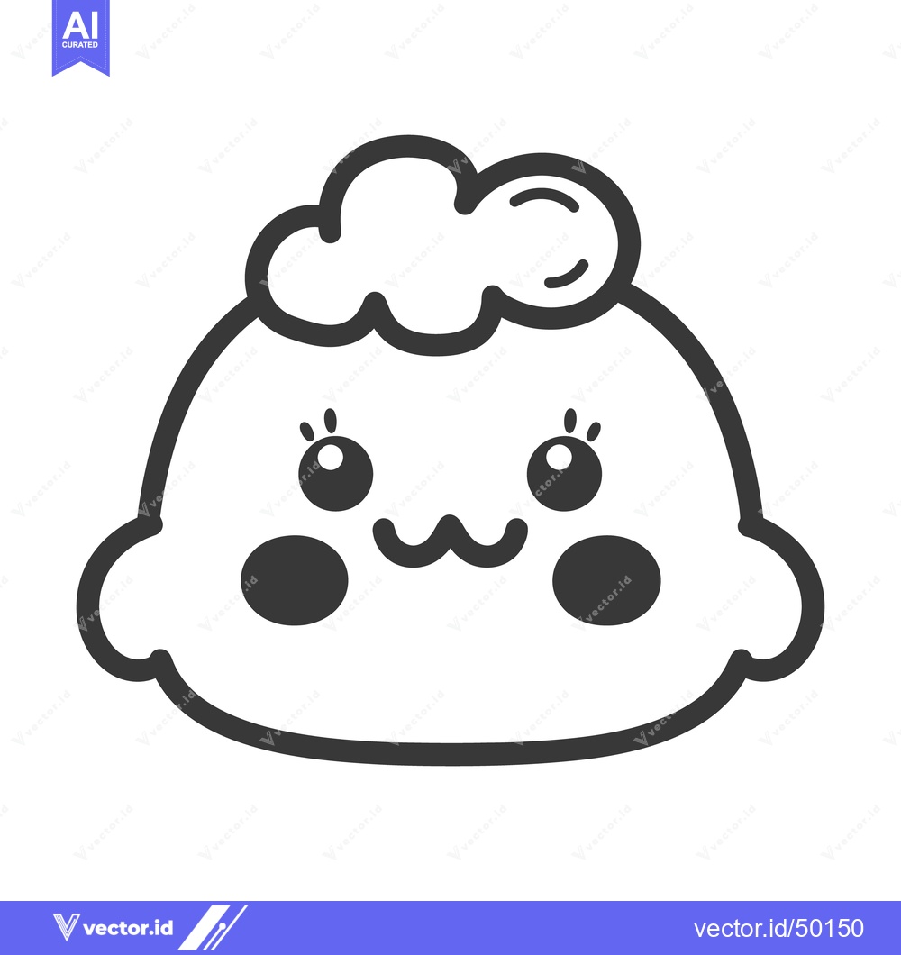 Premium Vector dari A Cute Cloud Character with Smiling Face and Big Eyes