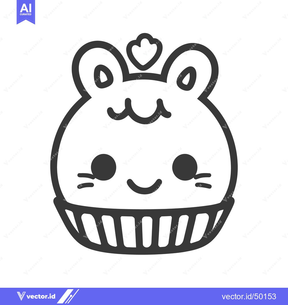 Premium Vector dari A cute cartoon creature resembling a sweet baked cupcake