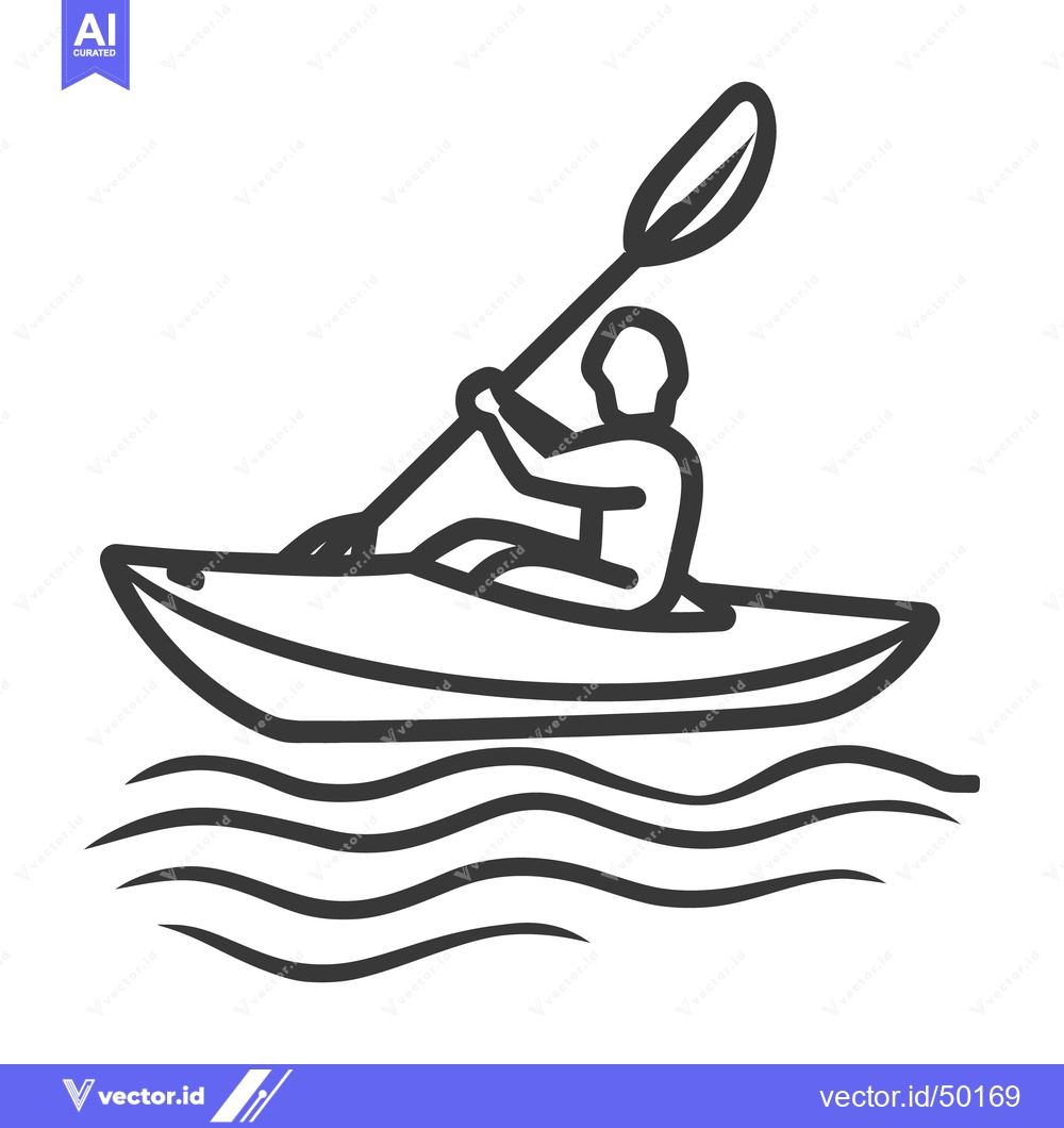 Premium Vector of A person is paddling a kayak on a body of water