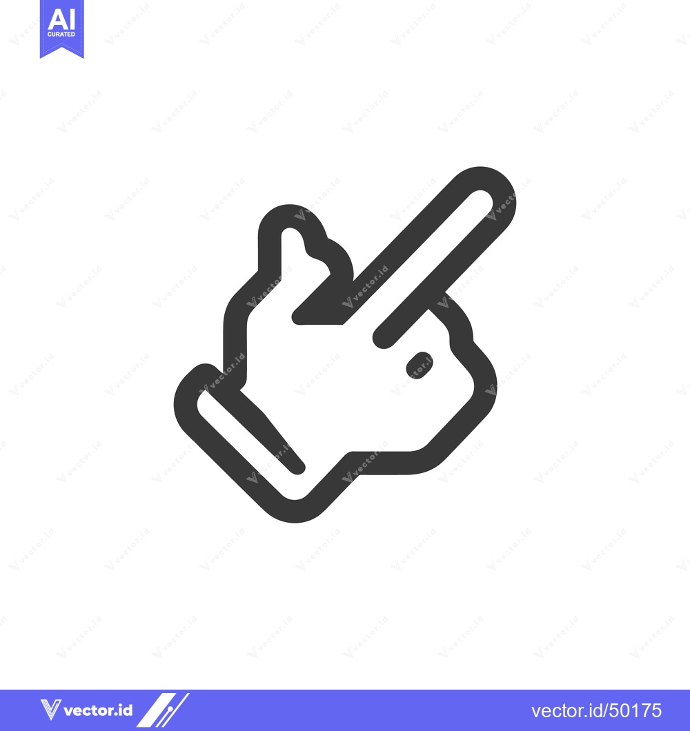 Premium Vector of Minimalist Hand Cursor Icon Pointing Upward on White Background