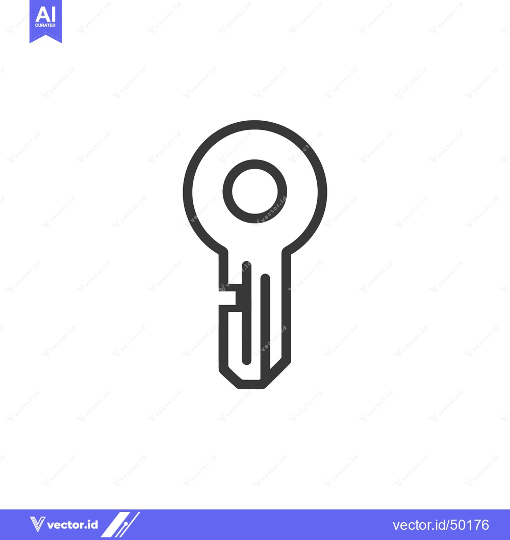 Premium Vector of Minimalist Key Icon: Sleek Design on White Background