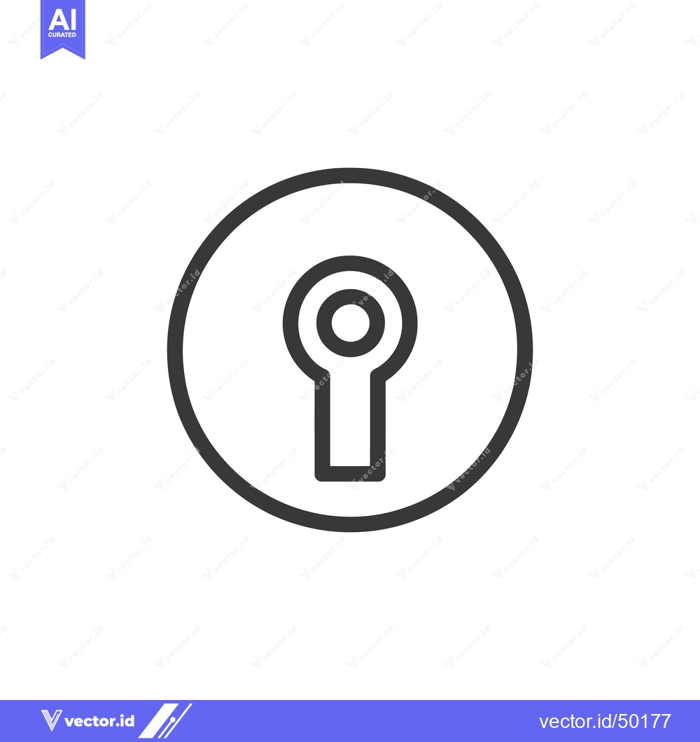 Premium Vector dari Minimalist Keyhole Icon: Bold Outline, Security Symbol, Modern Design