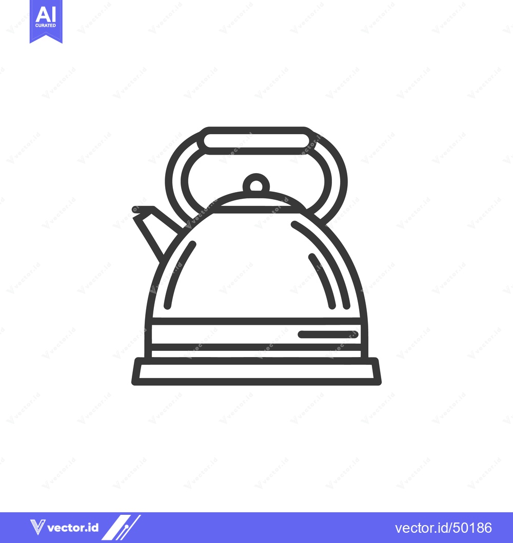 Premium Vector dari Minimalist Kettle Icon: Clean Line Art for Kitchenware Design
