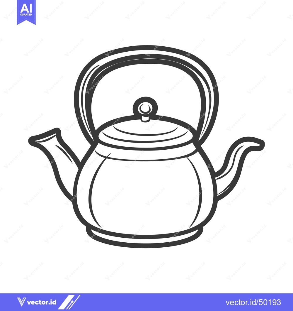 Premium Vector of An illustration depicting a classic kettle ready to make hot drinks