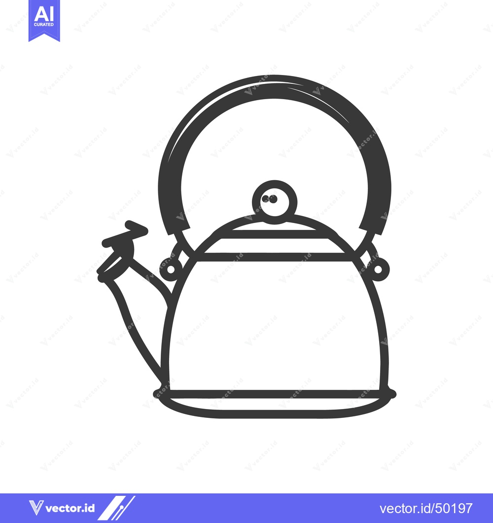 Premium Vector of A simple black and white illustration of a tea kettle