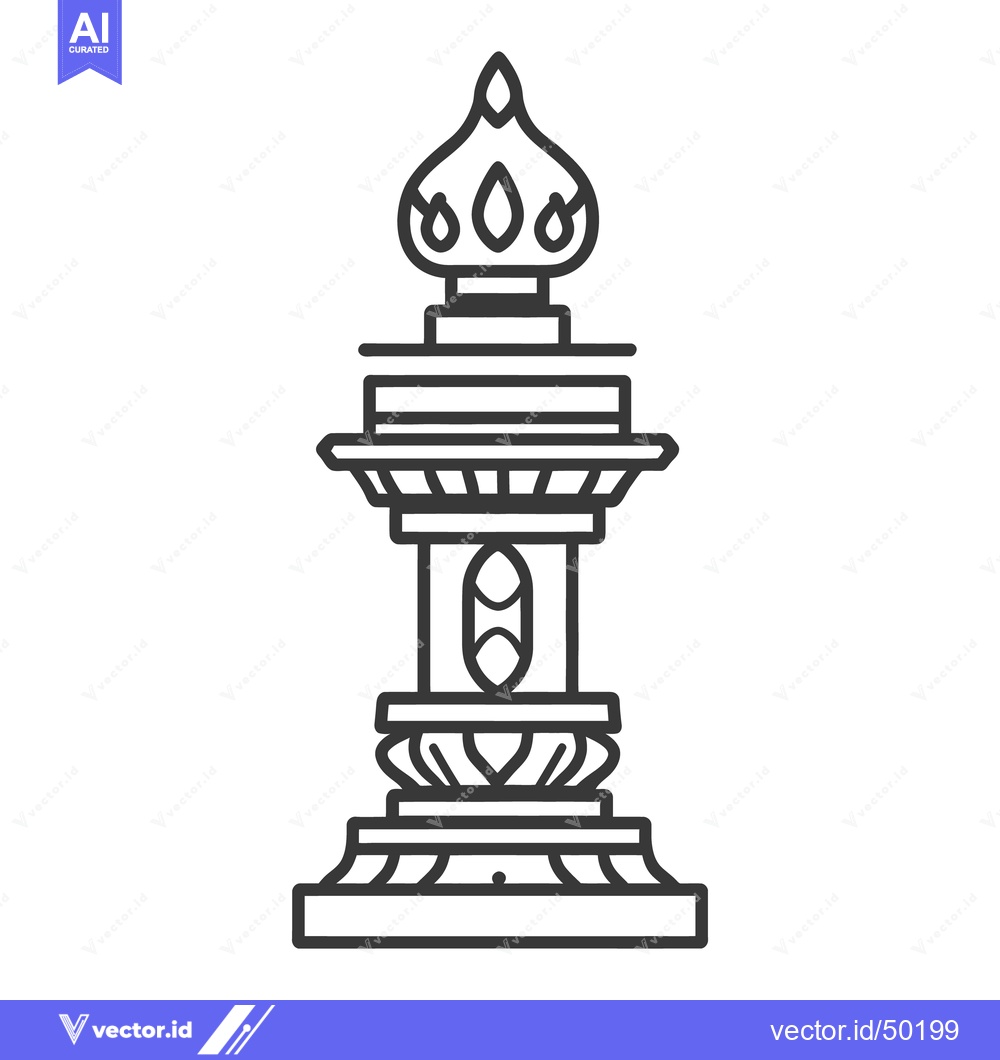 Premium Vector of A detailed black and white illustration of a layered pillar structure