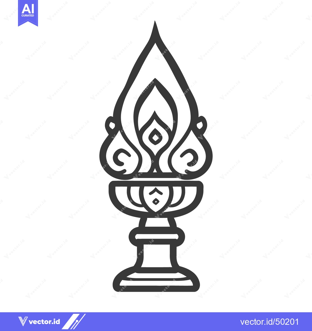 Premium Vector dari A stylized black and white image of a traditional lamp