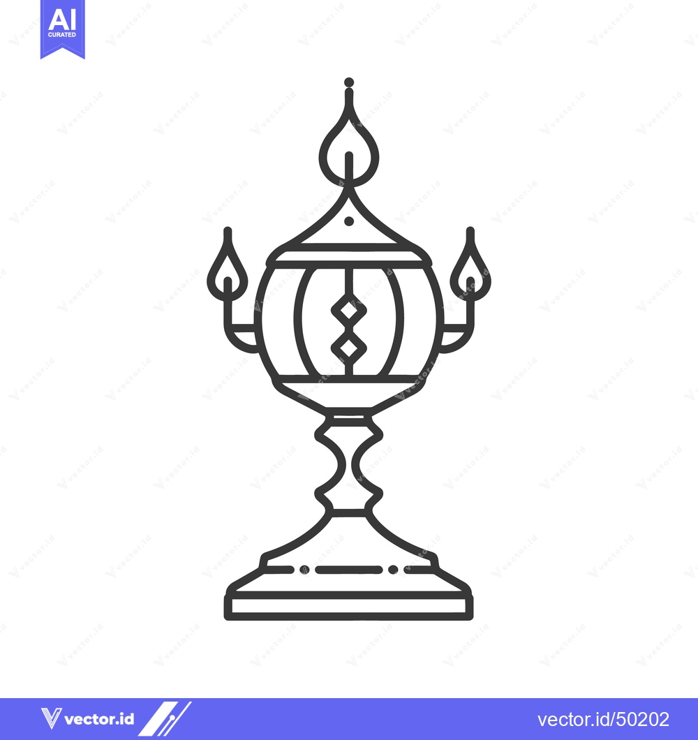 Premium Vector of A detailed illustration depicting an ornate candleholder style decorat