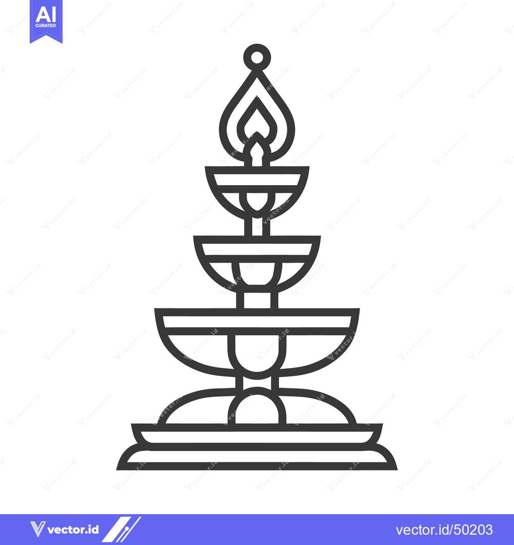 Premium Vector of A stylized black and white illustration of a traditional oil lamp