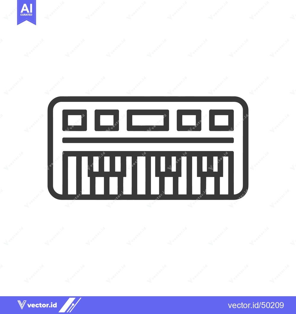 Premium Vector of Minimalist Keyboard Icon: Clean Line Art Musical Instrument Illustrati