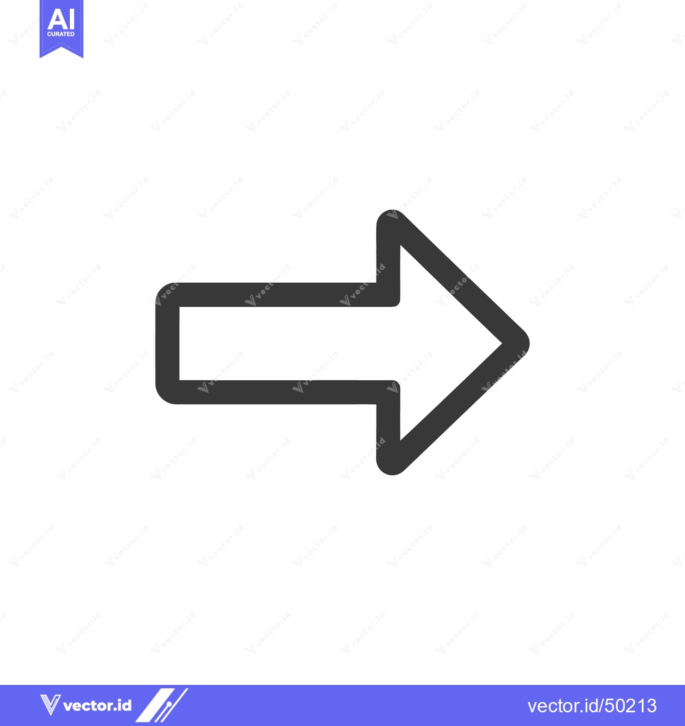 Premium Vector of Bold Right Arrow Icon: Simple Directional Symbol on White Background