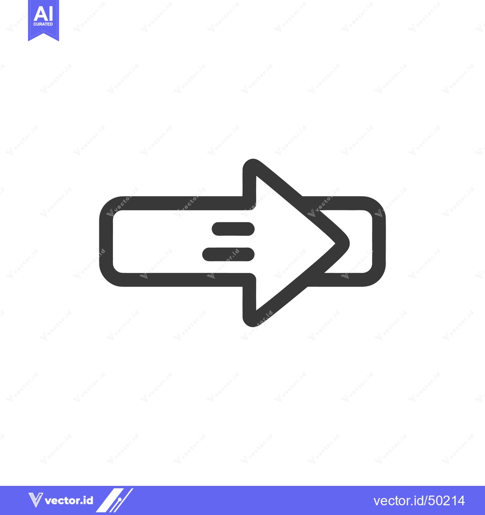 Premium Vector dari Rounded Arrow with Horizontal Lines Icon, Forward Direction, Minimalis