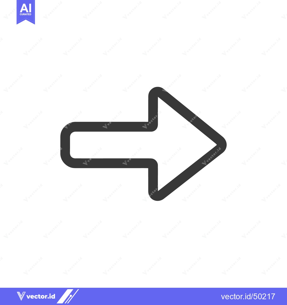 Premium Vector dari Bold Right Arrow Icon: Simple, Modern Navigation Symbol on White Backg