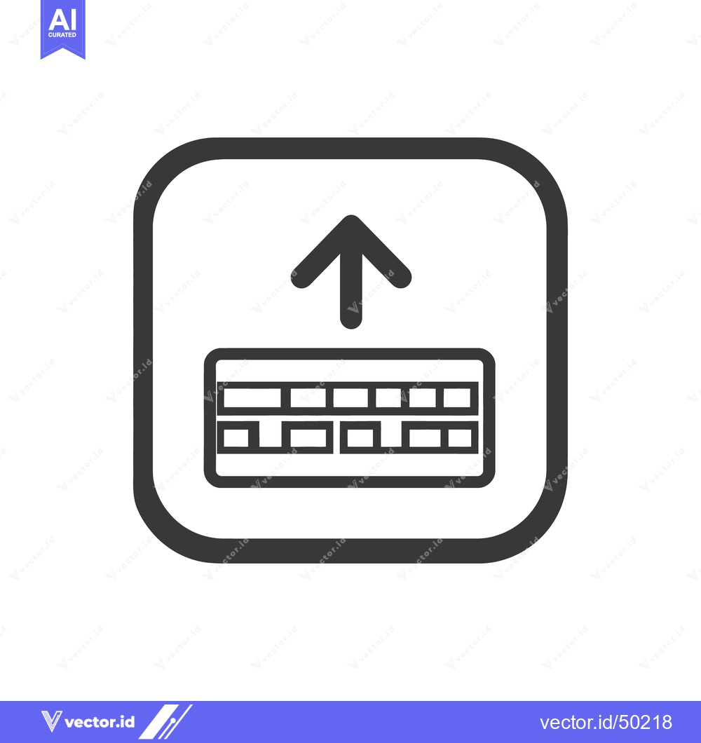 Premium Vector of Upload Icon with Keyboard Symbol in Rounded Square Frame
