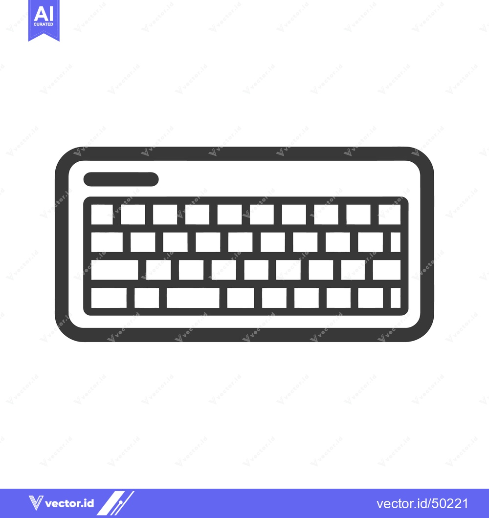 Premium Vector of Minimalist Keyboard Icon: Clean Lines, Modern Design, Technology Symbo