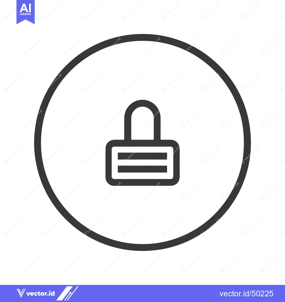 Premium Vector of Minimalist Padlock Icon Inside Circle, Security Symbol, Modern Design