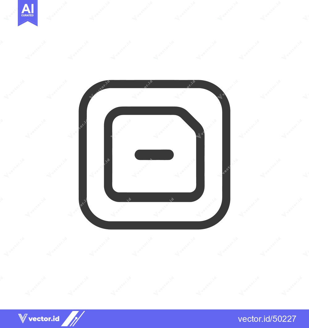 Premium Vector of Minimalist Delete Icon: Bold Outline in Rounded Square Frame on White