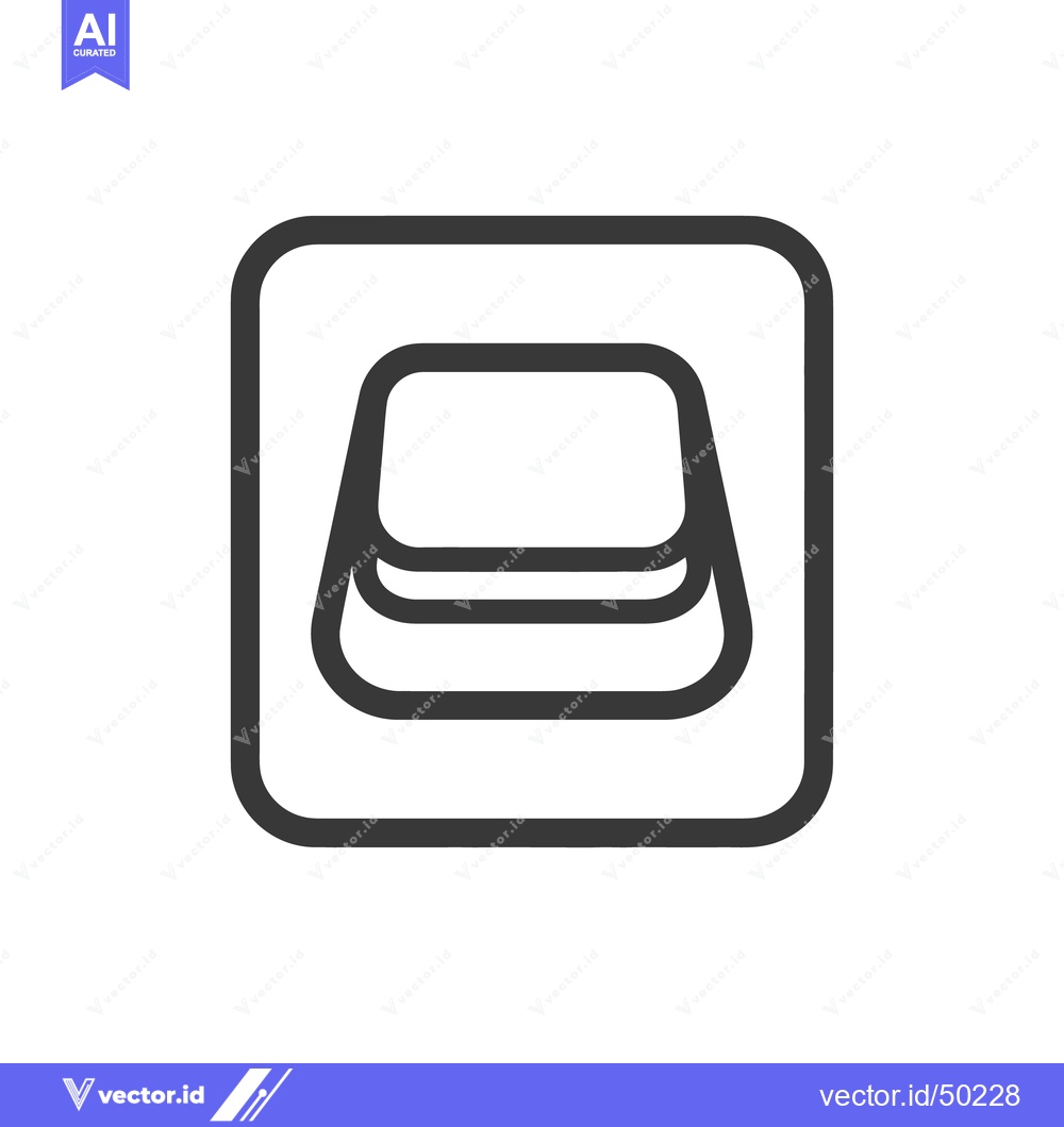 Premium Vector dari Minimalist Icon of a Butter Dish with Rounded Square Frame