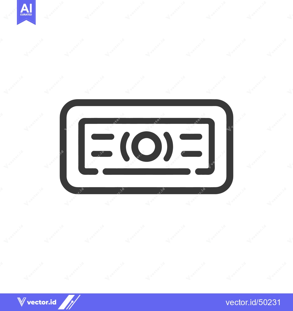 Premium Vector dari Minimalist Icon of a Rectangular Object with Lines and Circle