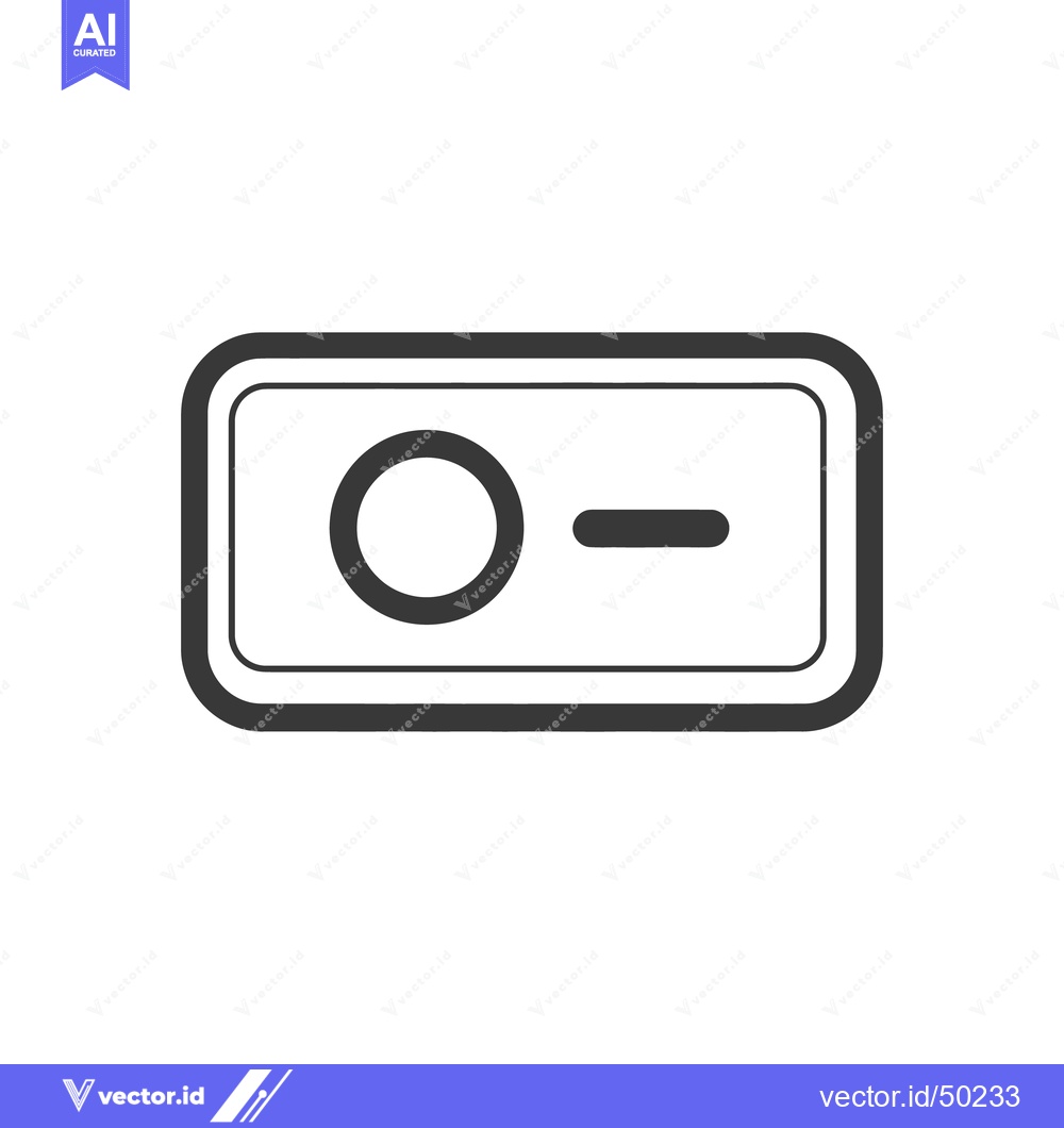 Premium Vector of Minimalist Toggle Switch Icon: Circle and Dash in Rounded Rectangle