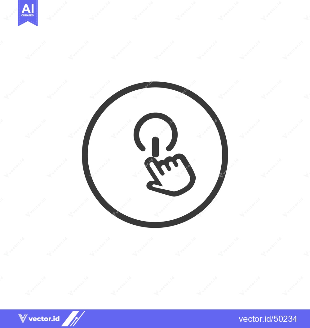 Premium Vector dari Power Button Activation: Hand Gesture Icon in Circular Frame, Minimali