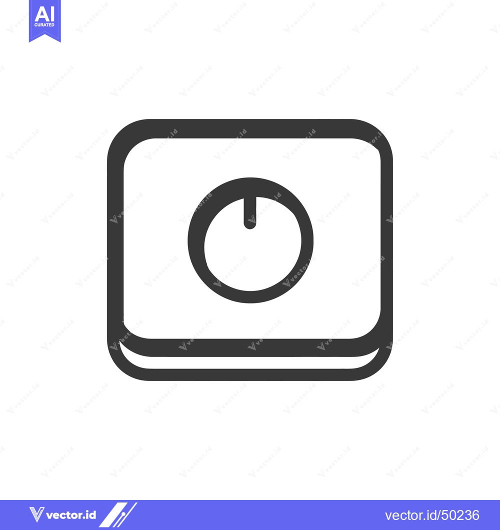 Premium Vector dari Minimalist Timer Icon: Dark Gray Rounded Square with Circular Dial