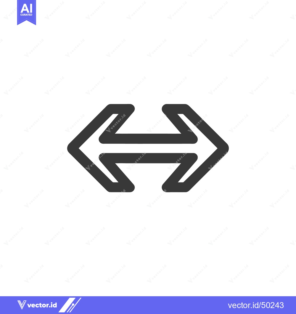 Premium Vector of Bold Two-Way Arrow Icon: Directional Symbol on White Background