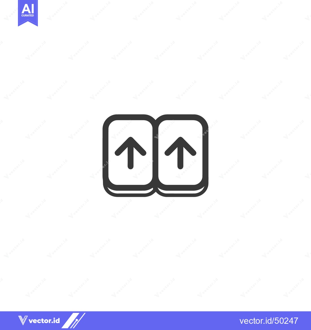 Premium Vector dari Double Up Arrow Icon: Bold Outline, Modern Design, Directional Symboli
