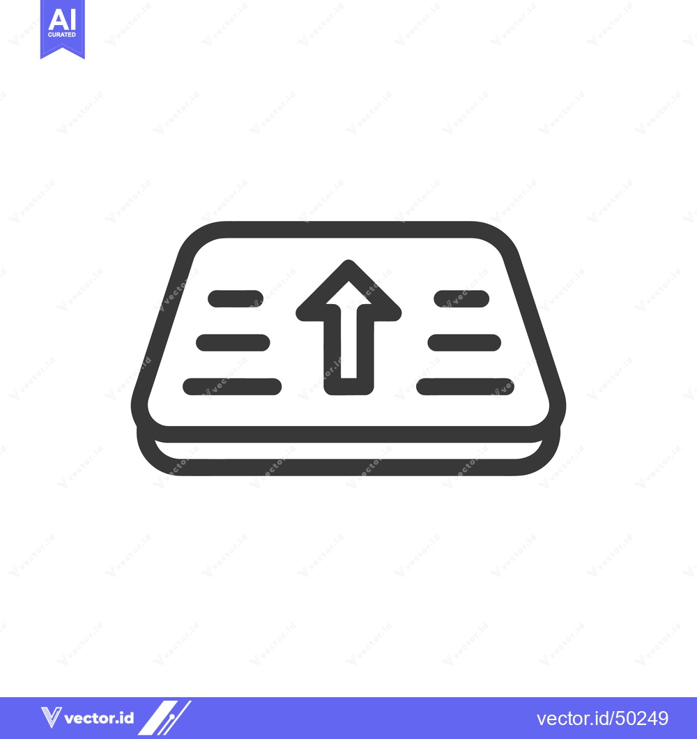 Premium Vector of Upload Icon: Simple Black Outline with Arrow and Lines