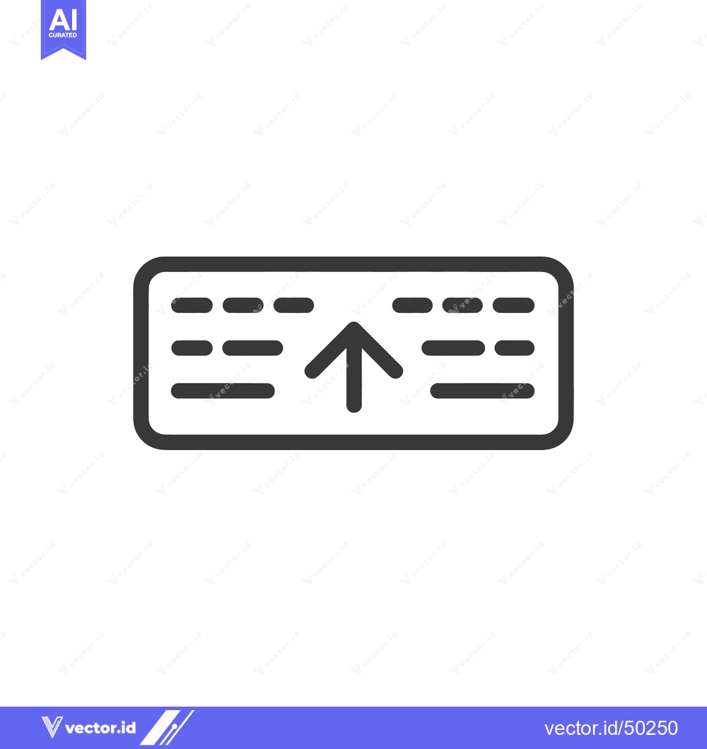 Premium Vector of Minimalist Upload Icon: Arrow Pointing Up with Horizontal Lines in Rou