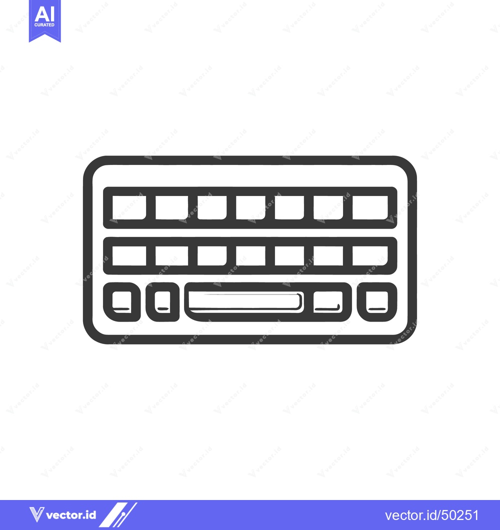 Premium Vector of Minimalist Keyboard Icon: Clean Vector Outline on White Background