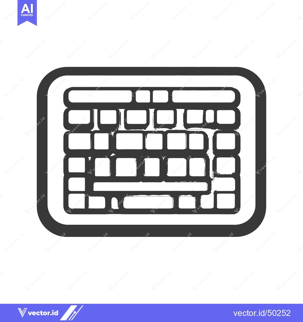 Premium Vector dari Distressed Keyboard Icon: Grunge Style, Bold Outline, Isolated on Whit