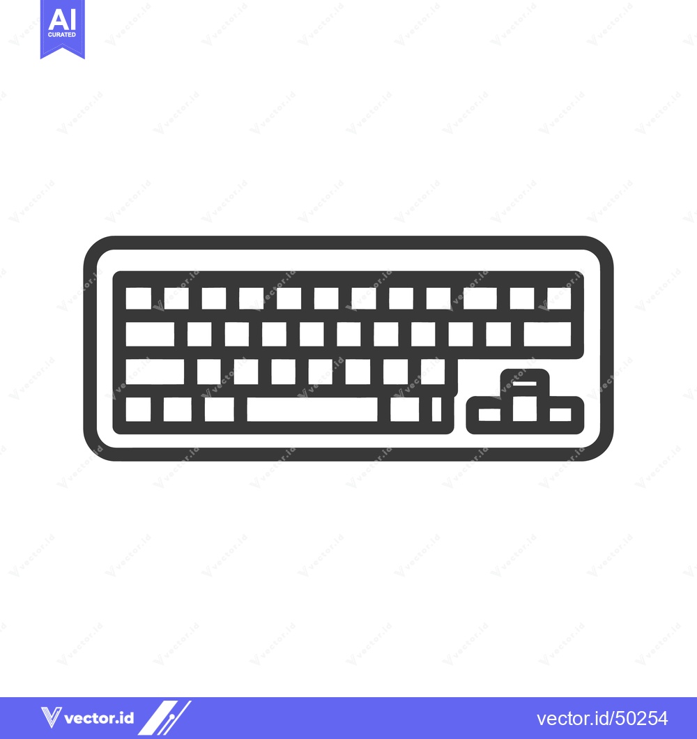 Premium Vector of Minimalist Keyboard Icon: Clean Line Art for Technology and Communicat