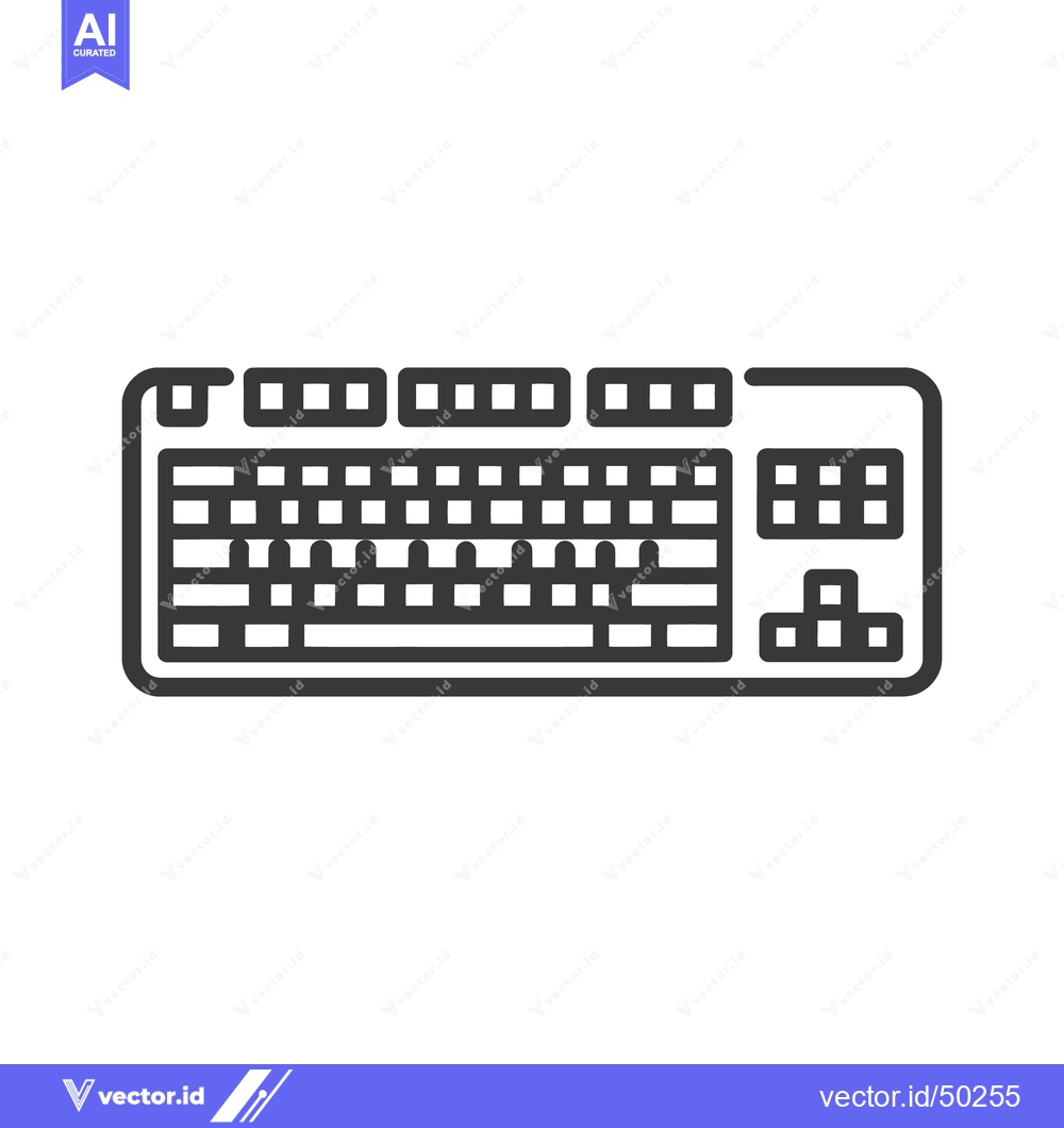 Premium Vector dari Minimalist Keyboard Icon: Clean, Bold Line Art for Interface Design