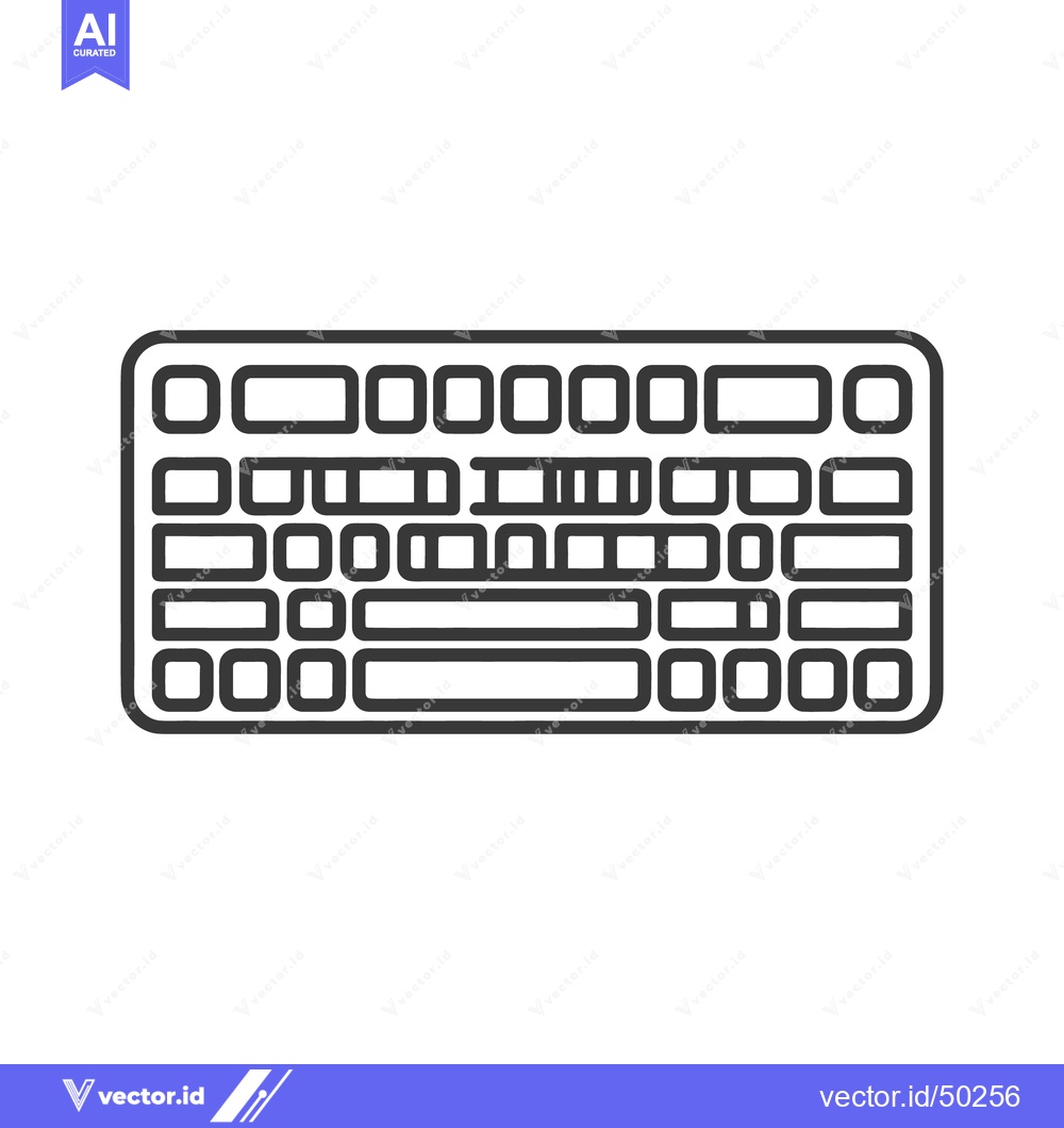 Premium Vector dari Minimalist Keyboard Outline: Clean Vector Illustration for Technology