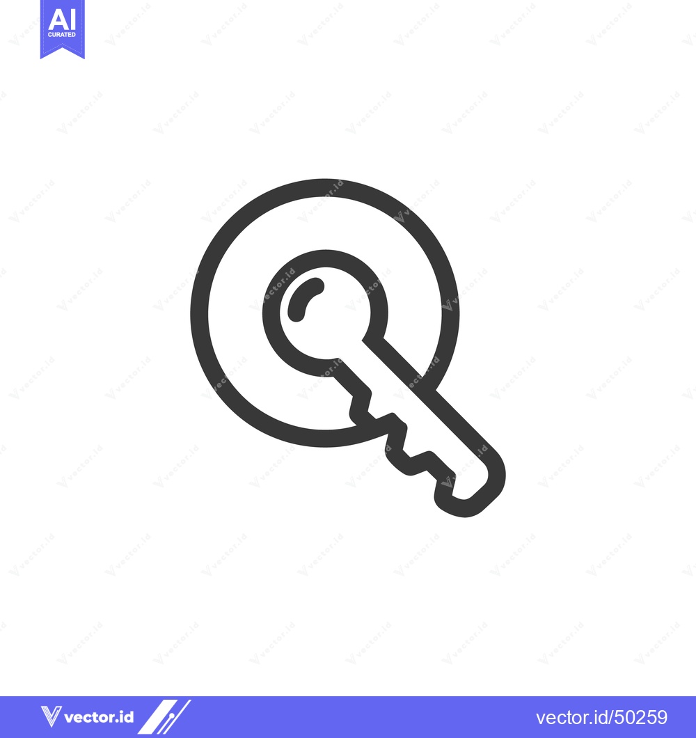 Premium Vector dari Minimalist Key Icon: Bold Outline, Security Symbol, Access Concept