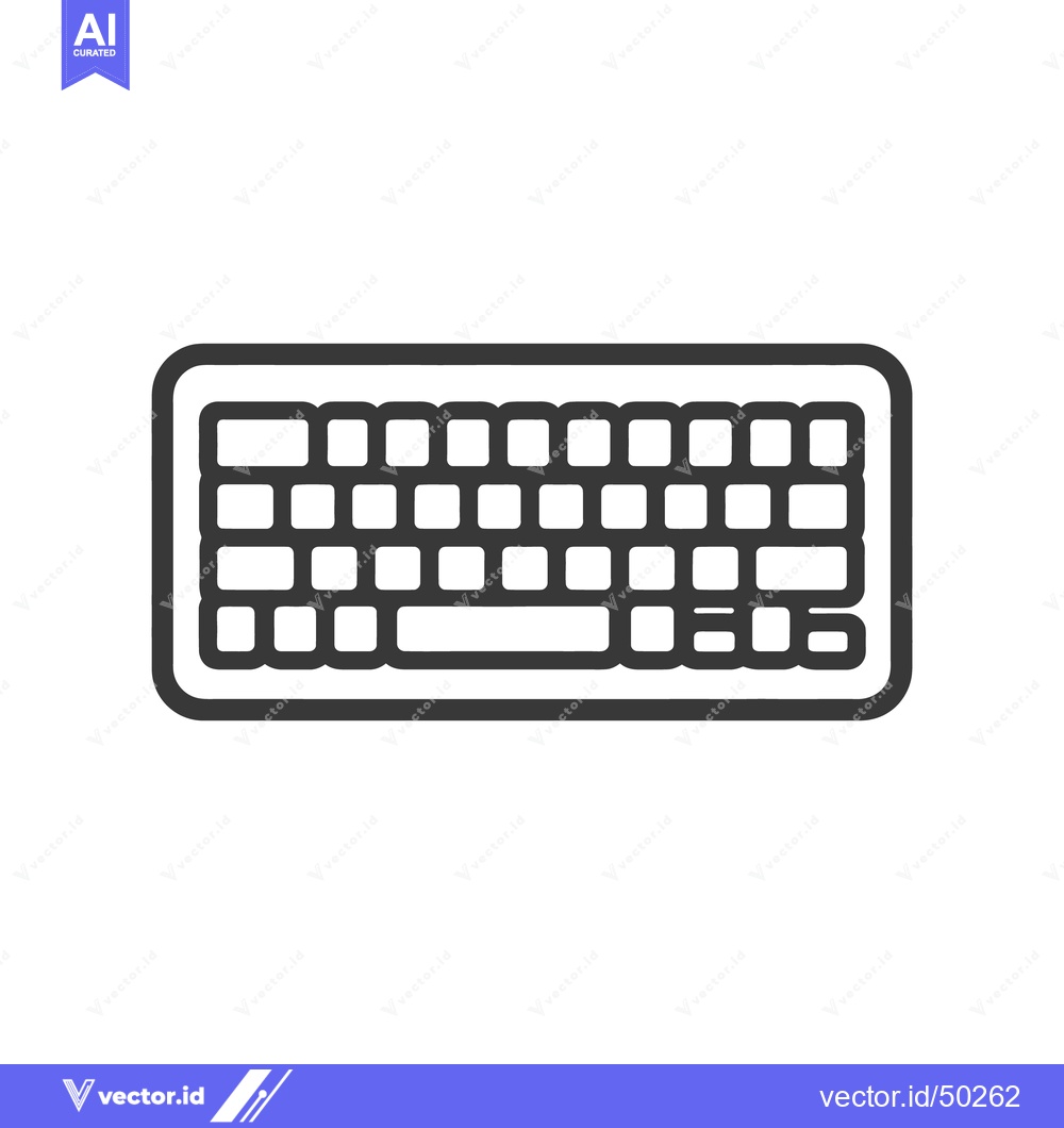 Premium Vector dari Minimalist Keyboard Icon: Clean Line Art Design on White Background
