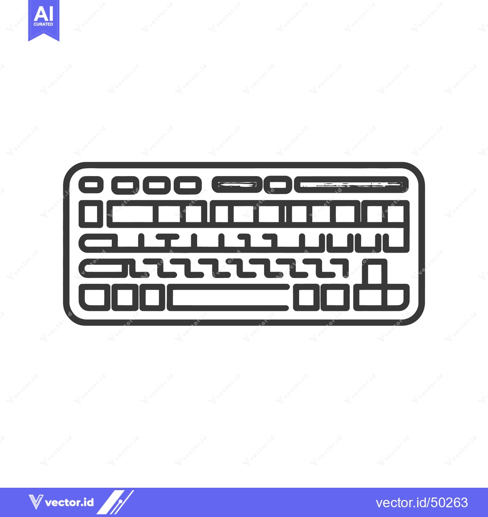 Premium Vector dari Minimalist Keyboard Icon: Clean Line Art for Interface Design, Technol