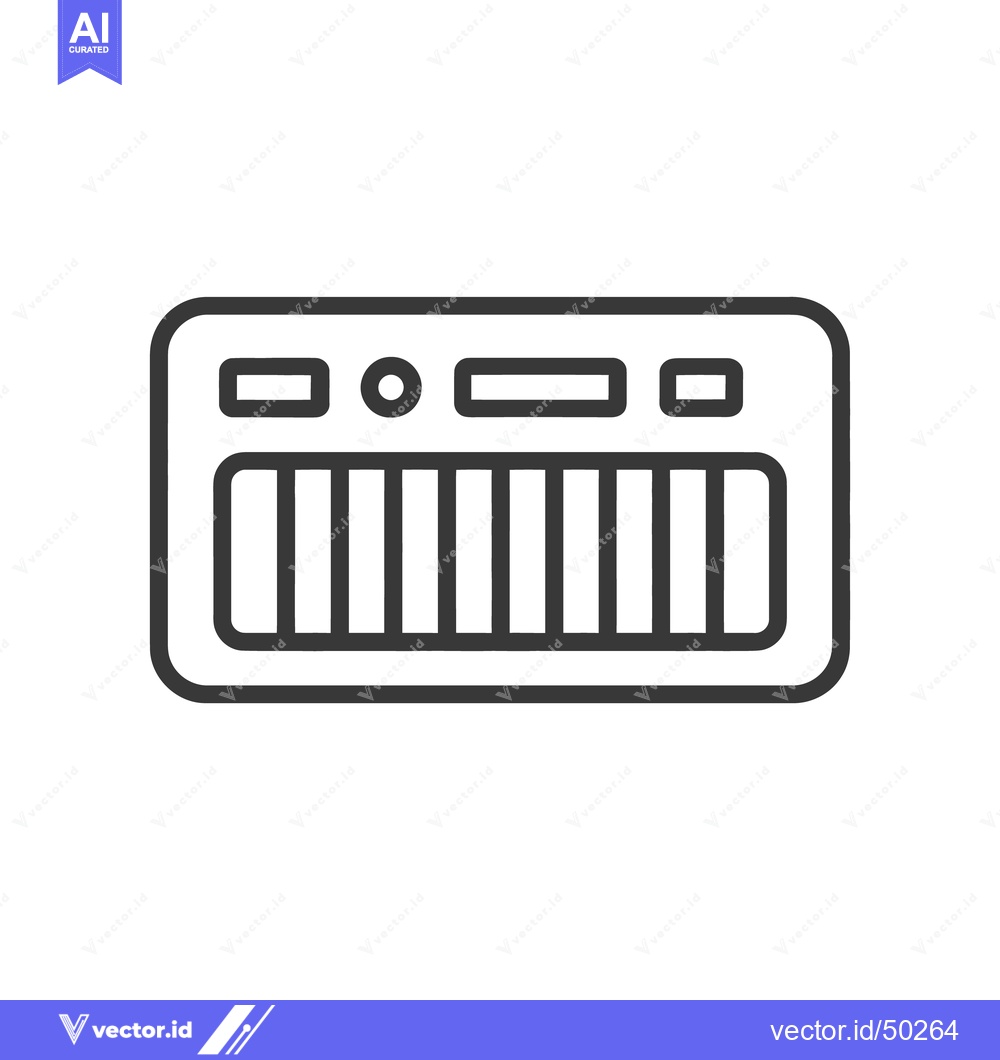 Premium Vector dari Minimalist Synthesizer Icon: Clean Line Art for Music Production