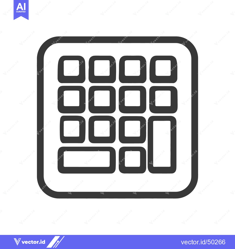 Premium Vector dari Stylized Calculator Icon with Rounded Squares and Rectangular Button