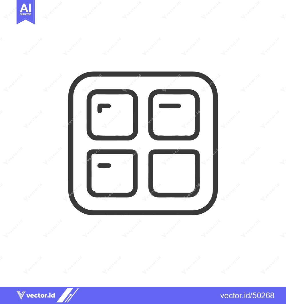 Premium Vector dari Minimalist Ice Cube Tray Icon with Rounded Square Design