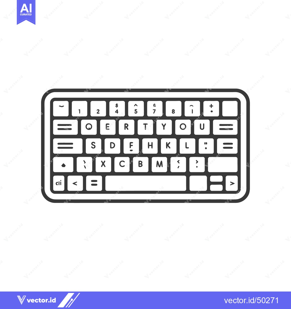 Premium Vector of A black and white graphic representation of a keyboard layout