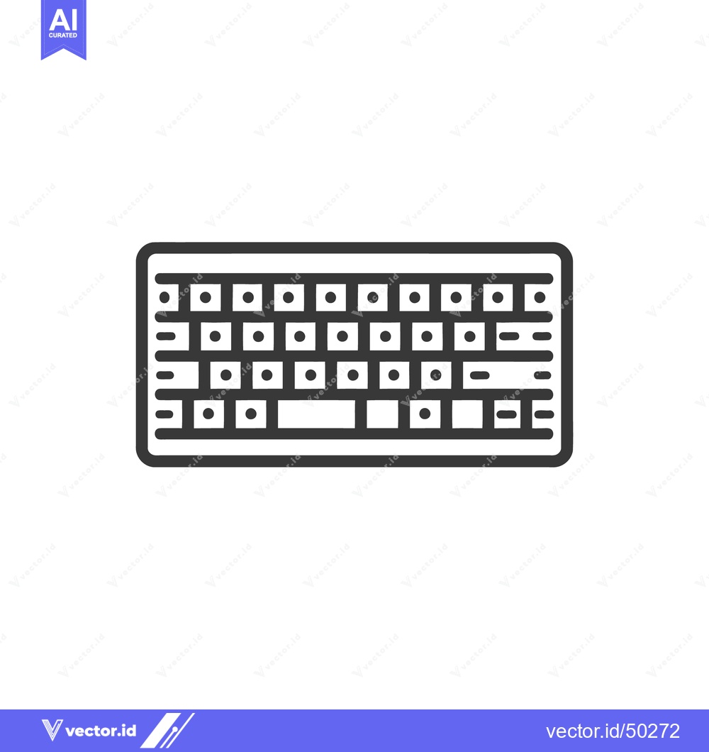 Premium Vector dari Outlined illustration depicting a computer keyboard with keys visible