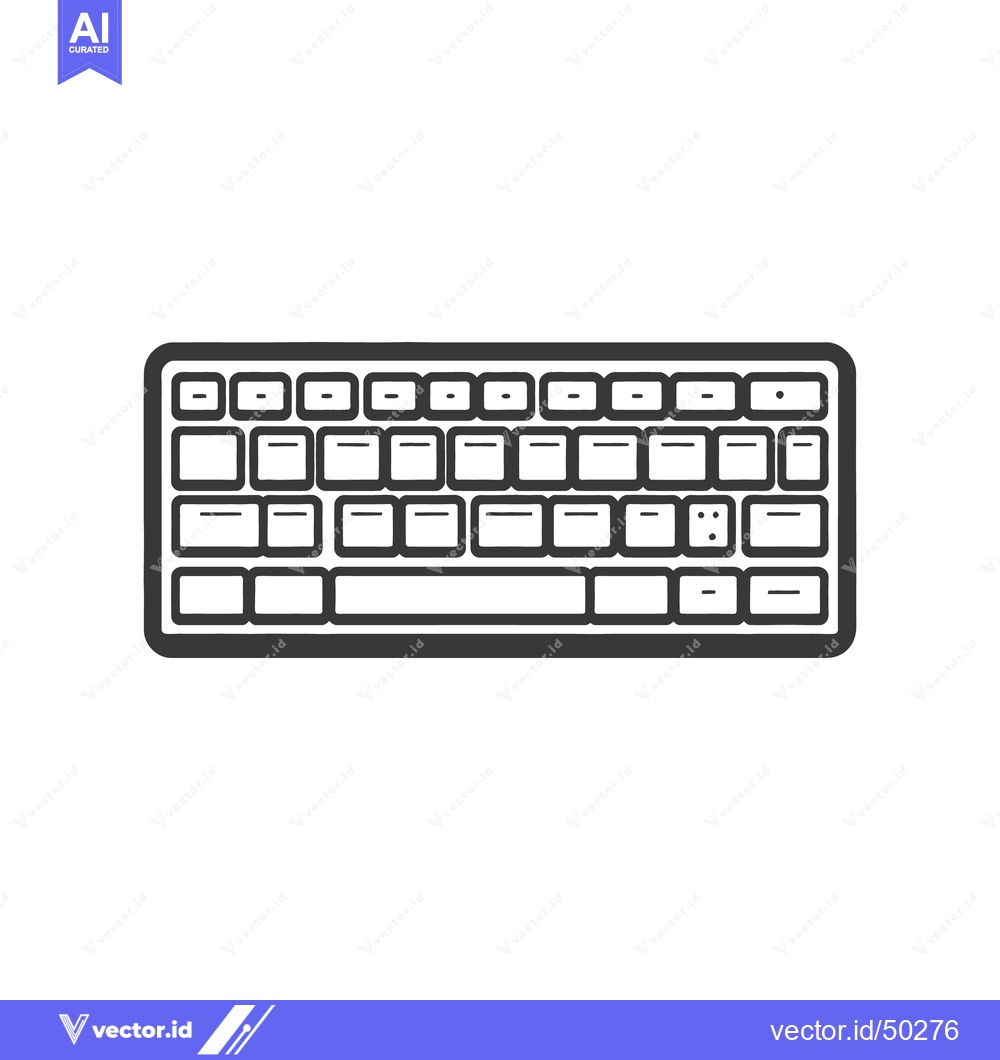 Premium Vector of A stylized black and white outline of a computer keyboard