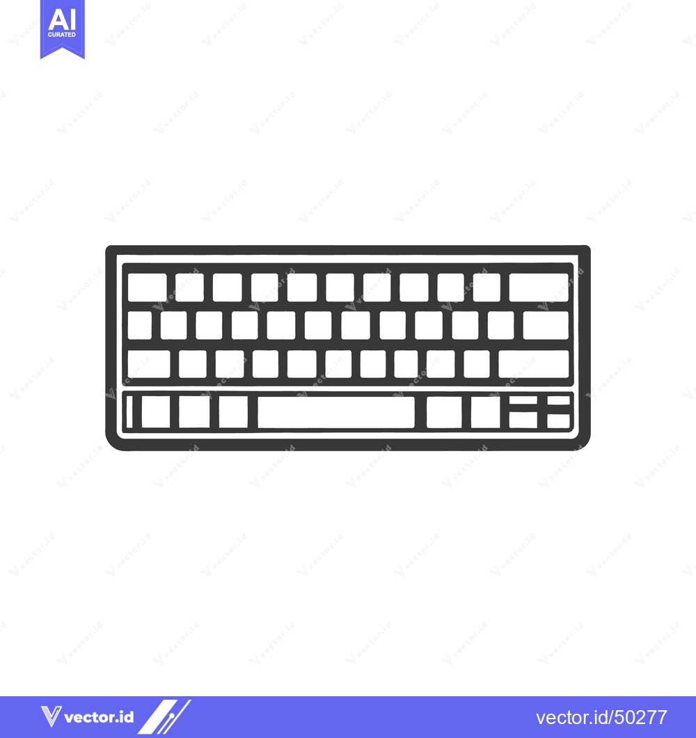 Premium Vector dari A black and white outline of a computer keyboard graphic