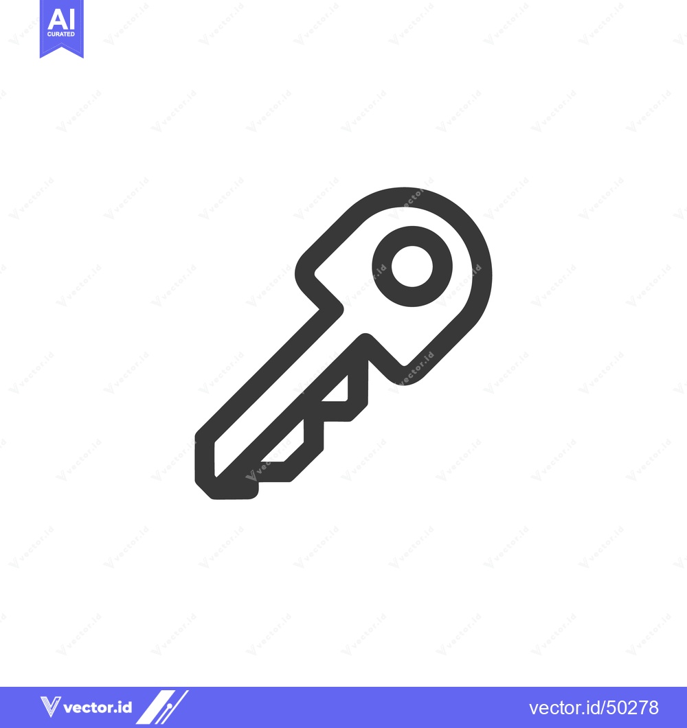 Premium Vector dari Minimalist Key Icon: Bold Outline on White Background