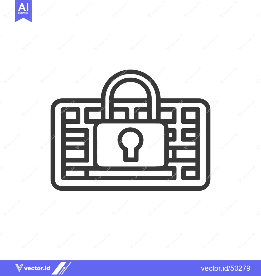 Premium Vector dari Secure Keyboard: Padlock Symbolizing Data Protection and Cybersecurity