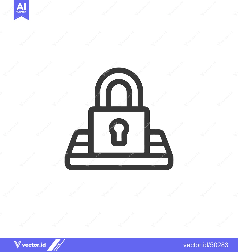 Premium Vector dari Minimalist Padlock Icon on Platform: Security and Protection Symbol