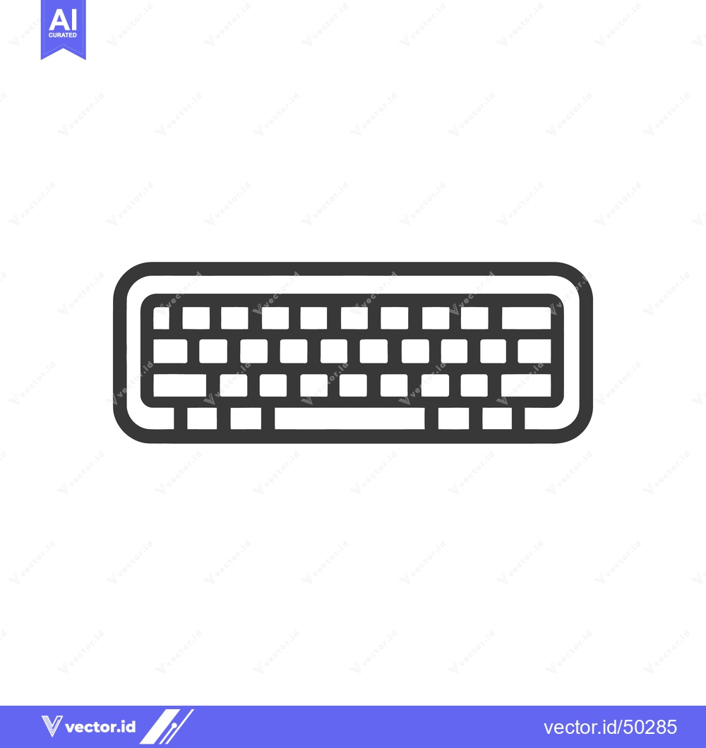 Premium Vector dari Minimalist Keyboard Icon: Clean Line Art on White Background