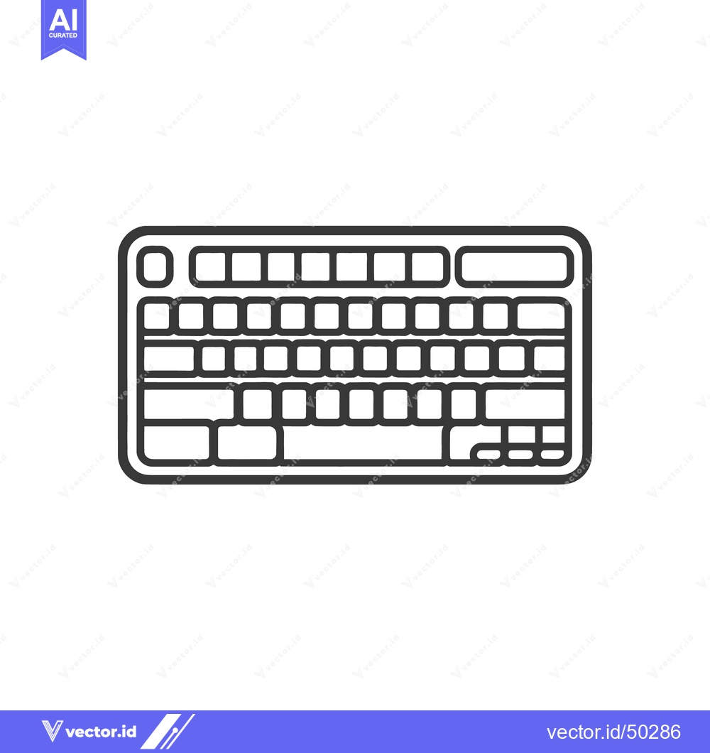 Premium Vector of Minimalist Keyboard Icon: Clean Line Art for Interface Design and Tech